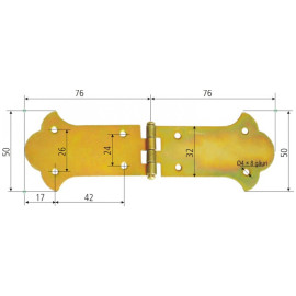 balama ornamentala pentru cufere 76x50mm